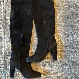Black Suede Over the Knee Boots